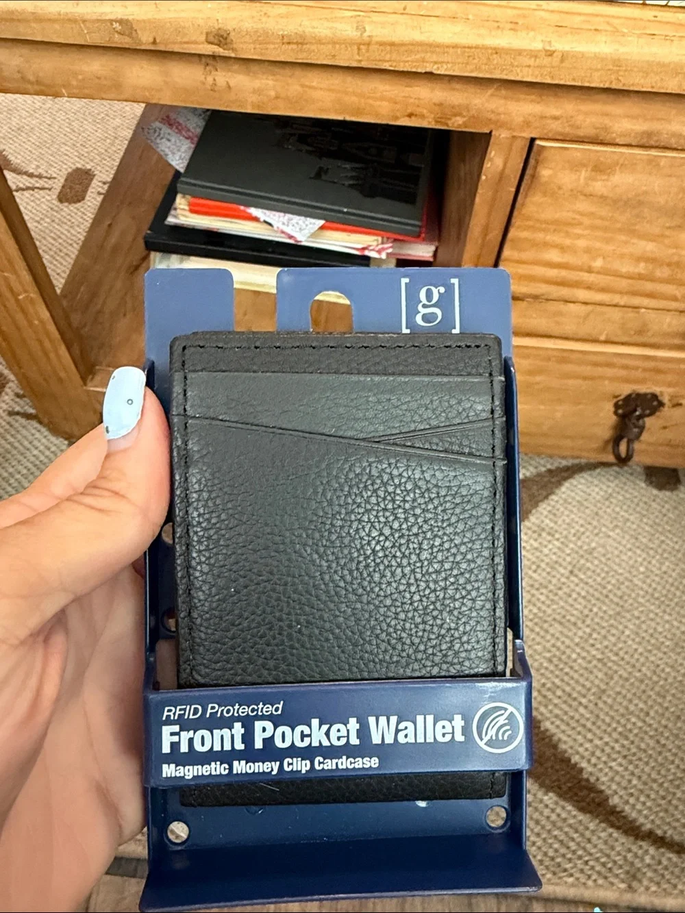 Black RFID Protected Front Pocket Wallet with Money Clip